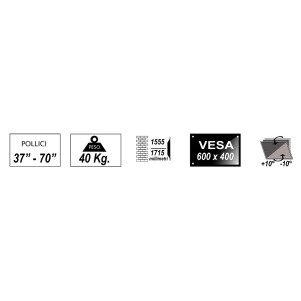 SUPPORTO PER TV 37-70" CON RUOTE E RIPIANO