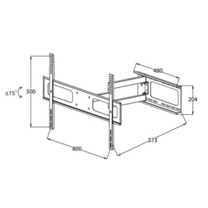STAFFA A MURO PER TV FINO A 50 KG, DA 37 A 72" FINO A VESA 800X500