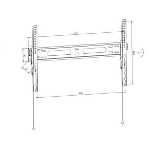 STAFFA A MURO PER TV FINO A 60 KG, DA 37 A 70" FINO A VESA 400X600 67 MM DISTANZA DAL MURO ORIENTAMENTO ALTO/BASSO 15°