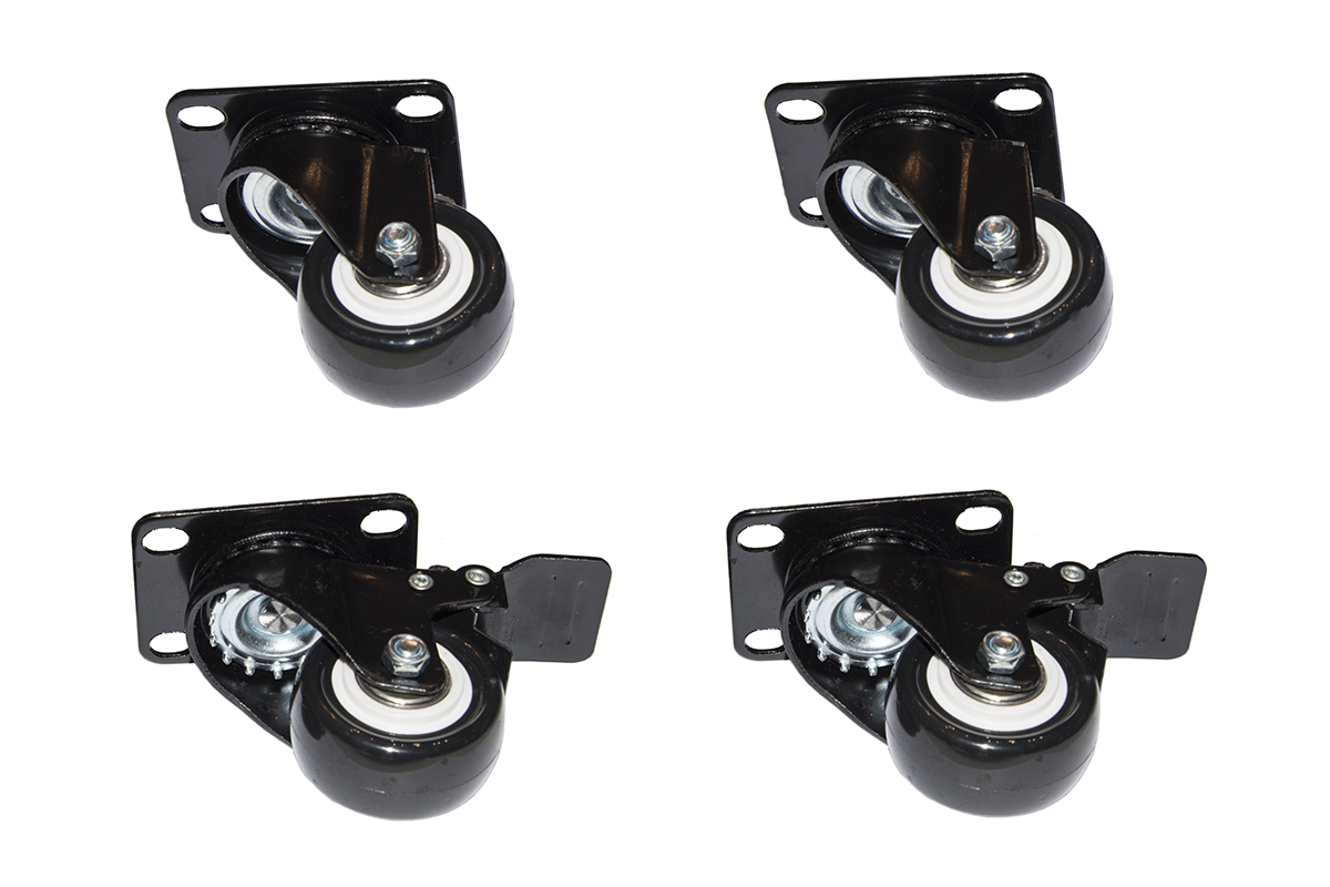 SET 4 RUOTE PER ARMADI 19" LINK  COLORE NERO