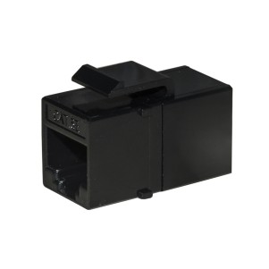 ADATTATORE PASSANTE 2X8 POLI RJ45 UTP NON SCHERMATO CAT.5E CON GANCI PER PANNELLI