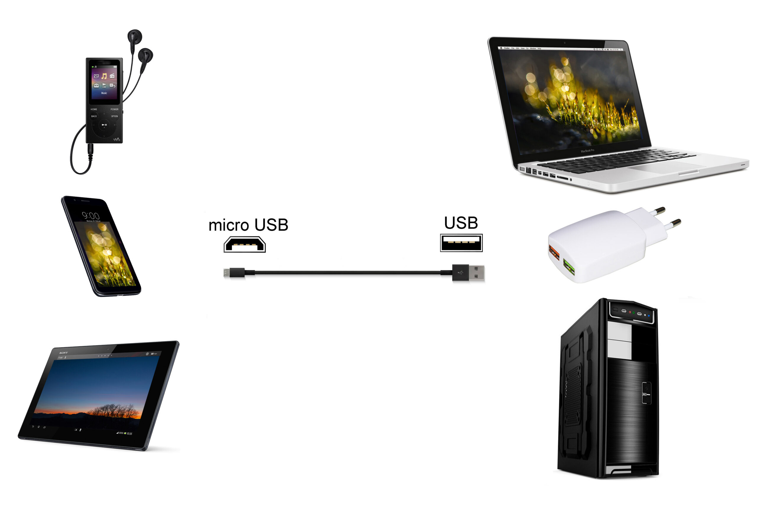 CAVO USB 2.0 - MICRO USB B IN RAME PER RICARICA E SCAMBIO DATI SMARTPHONE E TABLET MT 3 COLORE NERO
