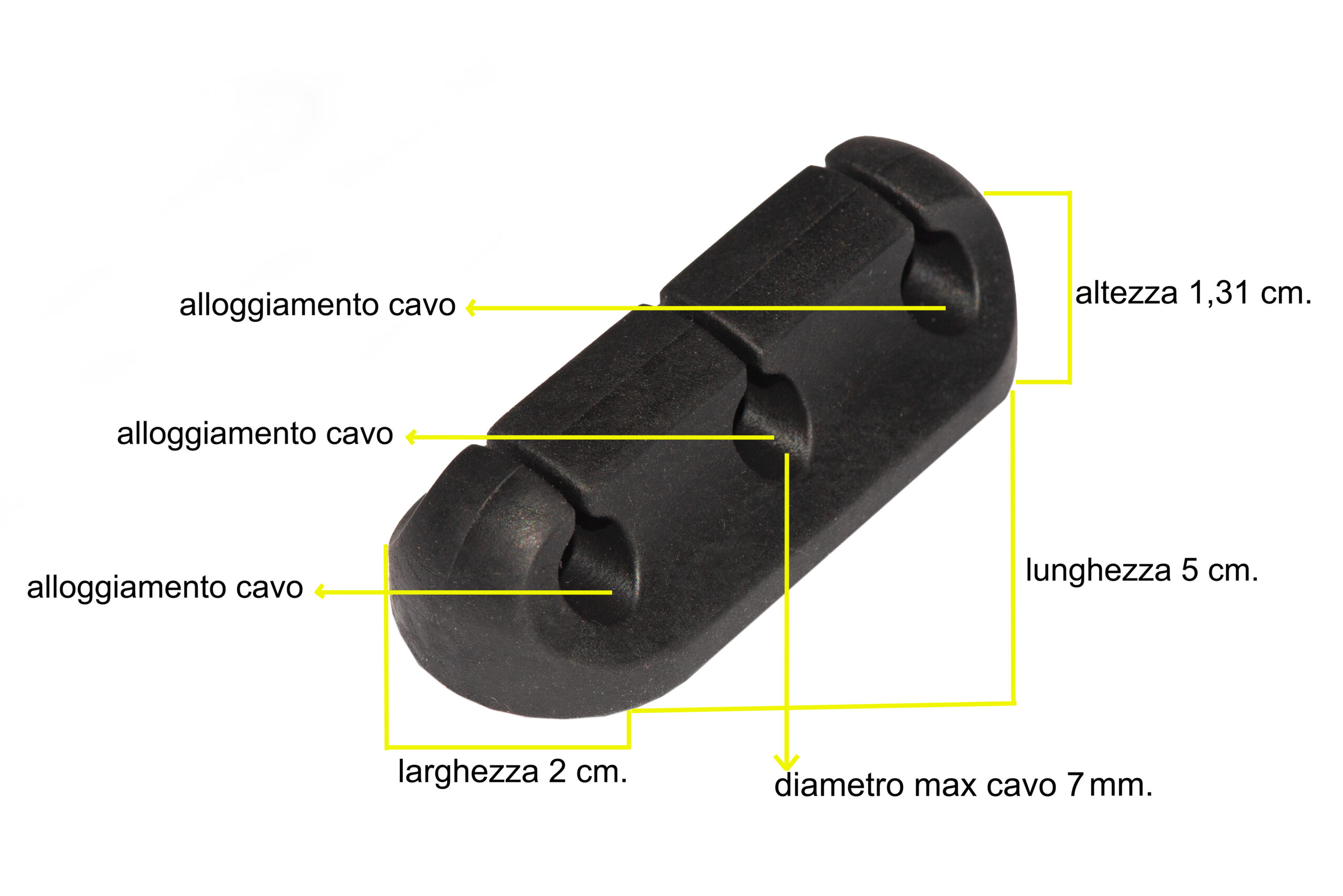 KIT 2 PEZZI SUPPORTI PER GESTIONE CAVI 3 POSIZIONI NERO