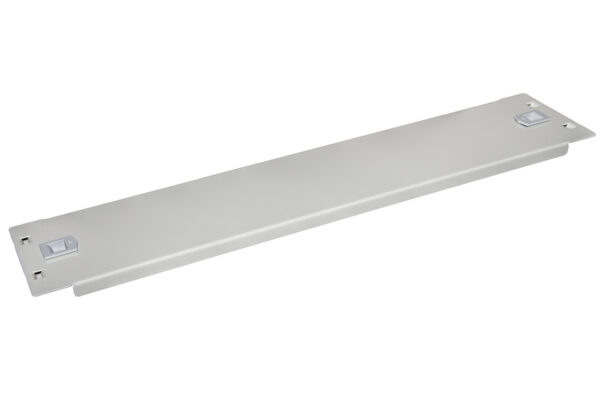 PANNELLO CIECO 2 UNITA' PER ARMADI RACK 19" COLORE GRIGIO CHIUSURA A SCATTO