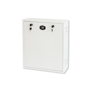 BOX A MURO PER DVR, 2 CHIAVI, 2 SWITCH PER ALLARMI  BIANCO, CM 43X13X50