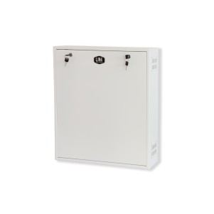 BOX A MURO PER DVR, 2 CHIAVI, 2 SWITCH PER ALLARMI  BIANCO, CM 53X13X65