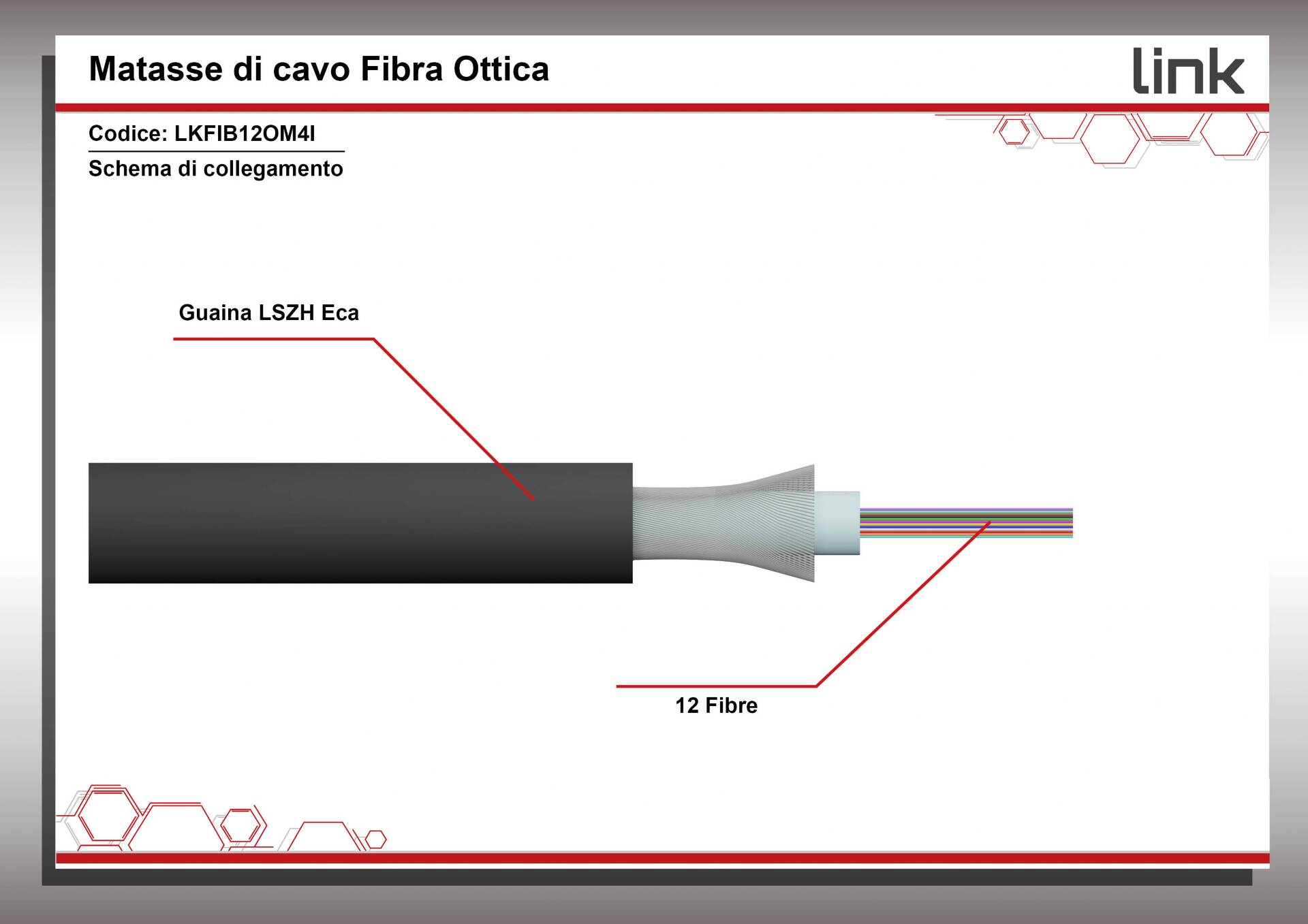 CAVO FIBRA OTTICA LOOSE TUBE 12 FIBRE OM4 INDOOR/OUTDOOR CPR ECA (AL METRO)