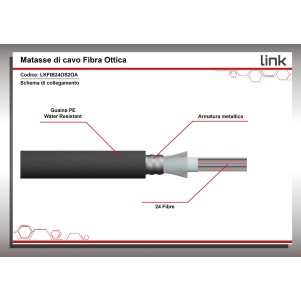CAVO FIBRA OTTICA 24 FIBRE ARMATO DA ESTERNO/INTERNO ANTIRODITORE OS2 (AL METRO)