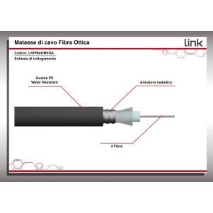 CAVO FIBRA OTTICA DA ESTERNO ARMATO OM3 GUAINA PE 4 FIBRE (AL METRO)