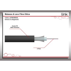 CAVO FIBRA OTTICA DA ESTERNO DIELETTRICO OM3 ANTIRODITORE 4 FIBRE (AL METRO)