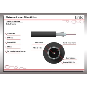 CAVO FIBRA OTTICA LOOSE TUBE 8 FIBRE OM4 INDOOR/OUTDOOR CPR ECA (AL METRO)