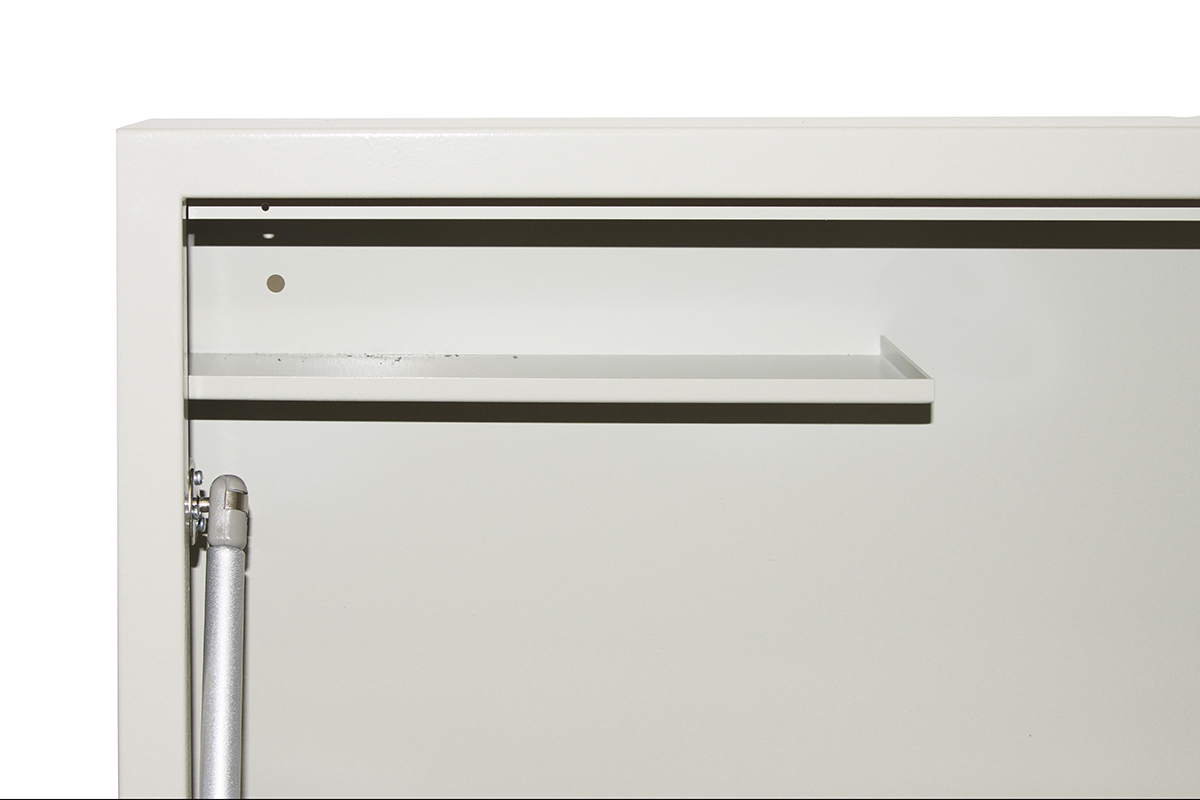 ARMADIO A MURO PER LAPTOP CON CHIUSURA A CHIAVE COLORE GRIGIO CON PISTONI