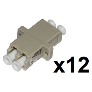 CONFEZIONE 12 ADATTATORI FIBRA OTTICA LC/LC MULTIMODE DUPLEX OM2