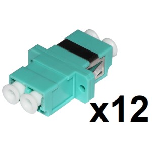 CONFEZIONE 12 ADATTATORI FIBRA OTTICA LC/LC MULTIMODE DUPLEX OM3
