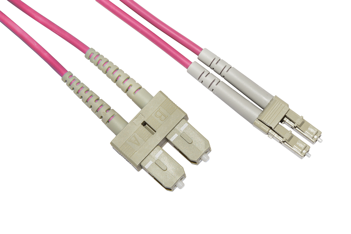 CAVO FIBRA OTTICA LC A SC MULTIMODE DUPLEX OM4 50/125 MT.5 BENDING INSENSITIVE LSZH