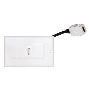 PLACCA MOD 503 CON CONNETTORI HDMI® FEMMINA/FEMMINA CON CAVETTO CM 14