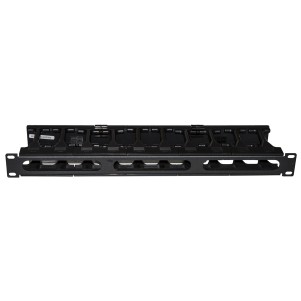 PANNELLO GUIDACAVI PER ARMADI RACK 19" 1U A GABBIA COLORE NERO, ALTA DENSITA' PROFONDITA' 11 CM CON COPERCHIO APRIBILE