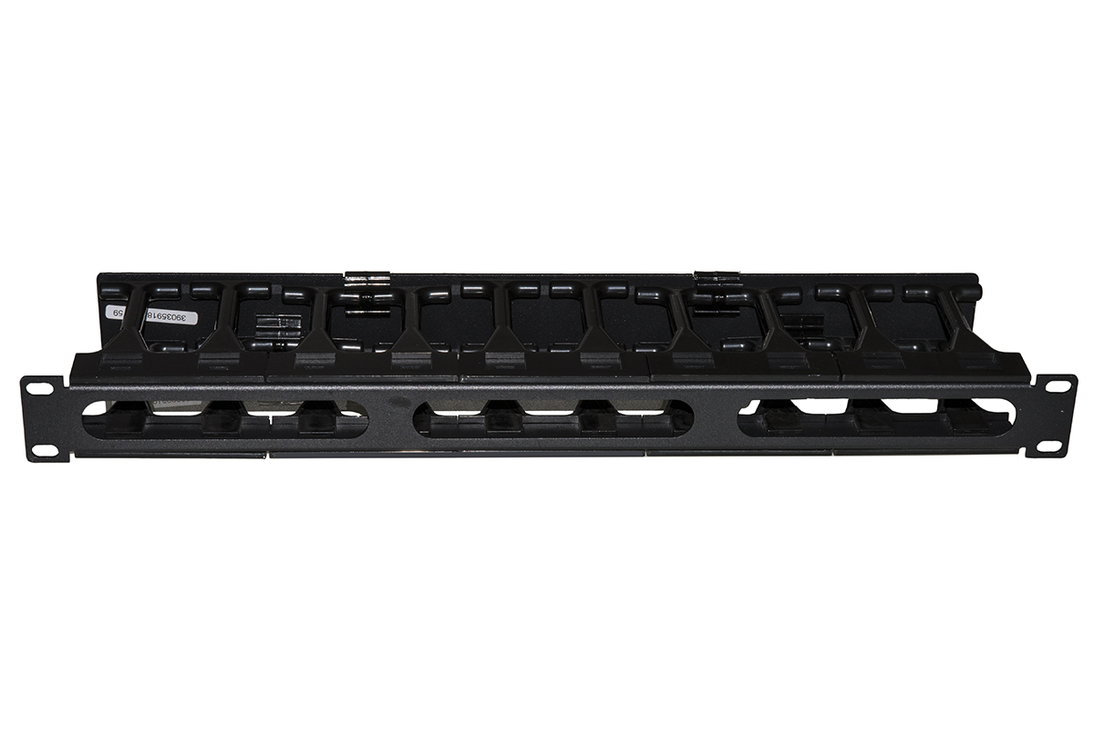 PANNELLO GUIDACAVI PER ARMADI RACK 19" 1U A GABBIA COLORE NERO, ALTA DENSITA' PROFONDITA' 11 CM CON COPERCHIO APRIBILE