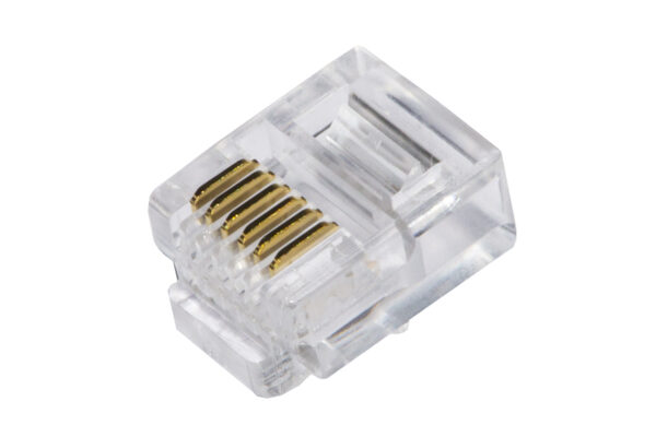 CONFEZIONE 100 PLUG TELEFONICI 6 CONDUTTORI 6 POSIZIONI 6P6C RJ12