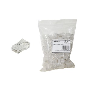 CONFEZIONE 100 CONNETTORI 8 POLI CAT 5E UTP NON SCHERMATO PER CAVO FLESSIBILE RJ45 CON FORI PER AGEVOLARE INSERIMENTO CAVI