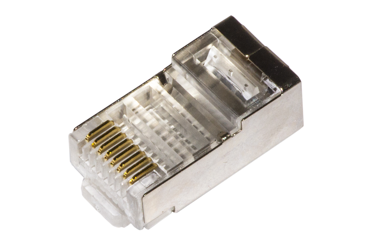 CONFEZIONE 100 CONNETTORI 8 POLI CAT 5E SCHERMATO RJ45 FLESSIBILE