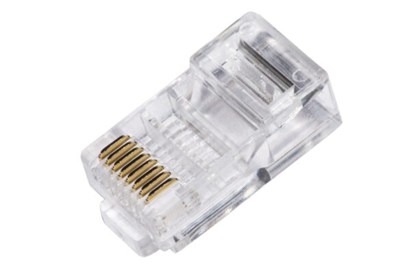 CONFEZIONE 100 CONNETTORI 8 POLI CAT 5E UTP NON SCHERMATI IN BOX PER CAVO FLESSIBILE