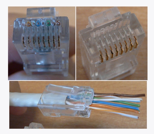 CONFEZIONE 100 CONNETTORI 8 POLI CAT 6 UTP NON SCHERMATO RJ45 CON FORI PER AGEVOLARE INSERIMENTO CAVI PER CAVO FLESSIBILE