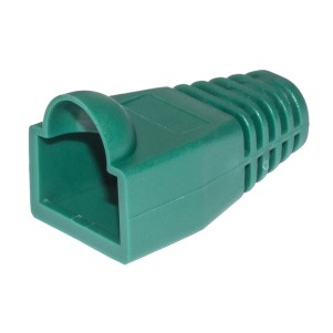 CONFEZIONE 100 COPRICONNETTORI 6MM PER PLUG RJ45 8 POLI CAVO CAT 5E- 6 VERDE