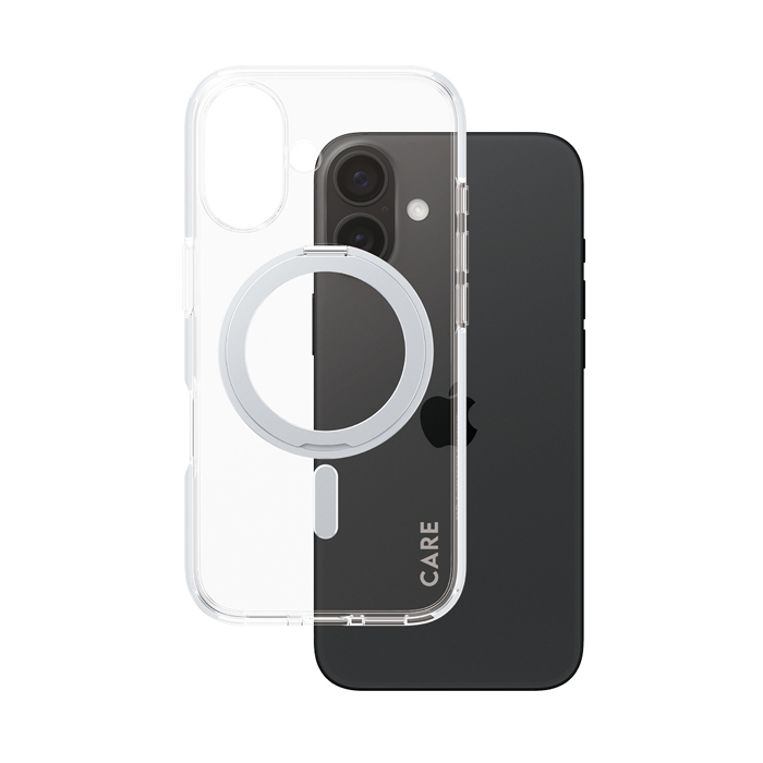 (REFURBISHED) Cover PanzerGlass trasparente Kickstand Argento MagSafe iPhone 16 [5715685003875]