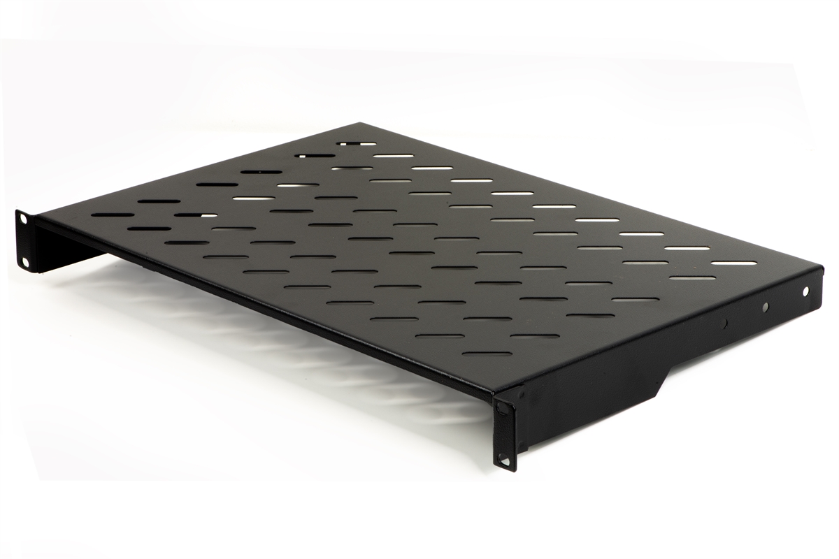 RIPIANO PER ARMADIO 19" 1 UNITA' PROFONDITA' 300 MM. (UNIVERSALE) 2 ATTACCHI (FRONTALI) COLORE NERO