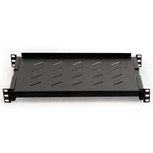 RIPIANO PER ARMADIO RACK 19" ALLUNGABILE 350 MM CON 4 AGGANCI NERO