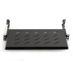 RIPIANO UNIVERSALE PER ARMADIO RACK 19" ESTRAIBILE SU BINARI TELESCOPICI 1 UNITA' NERO 350MM.