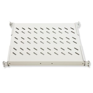 RIPIANO UNIVERSALE PER ARMADIO RACK 19" ALLUNGABILE 370-450 MM CON 4 AGGANCI GRIGIO