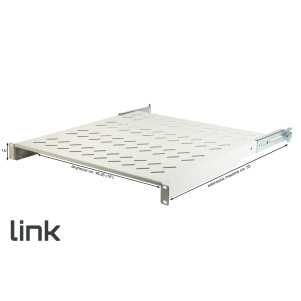 RIPIANO PER ARMADIO 19" 1 UNITA' PROFONDITA' 450 MM. (UNIVERSALE) 4 ATTACCHI (FRONTALE+POSTERIORE) COLORE GRIGIO