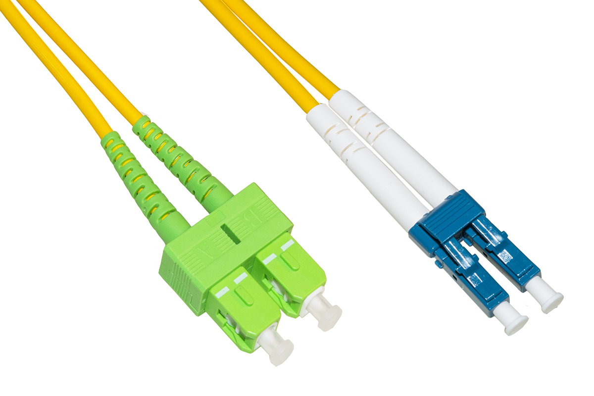 CAVO FIBRA OTTICA SC APC A LC UPC SINGLEMODE DUPLEX  MT.2