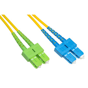 CAVO FIBRA OTTICA SC APC A SC UPC SINGLEMODE DUPLEX  MT.1