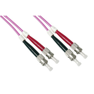 CAVO FIBRA OTTICA ST A ST MULTIMODE DUPLEX OM4 UPC 50/125 MT.30