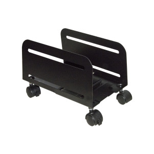 CARRELLINO REGOLABILE DA CM 11.9 A CM 20.9 PER PC O DISTRUGGIDOCUMENTI COLORE NERO IN METALLO CON RUOTE