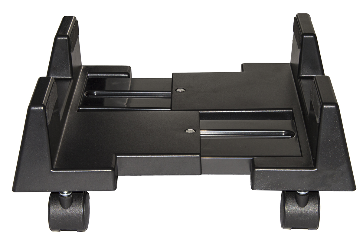 SUPPORTO COMPUTER VERTICALE CON RUOTE COLORE NERO