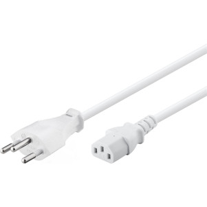 CAVO ALIMENTAZIONE SPINA SVIZZERA MT 2 COLORE BIANCO