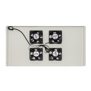 MODULO 4 VENTOLE A SOFFITTO COLORE GRIGIO CON TERMOSTATO PER ARMADI 22/42U PROFONDI 800-1000 LINK