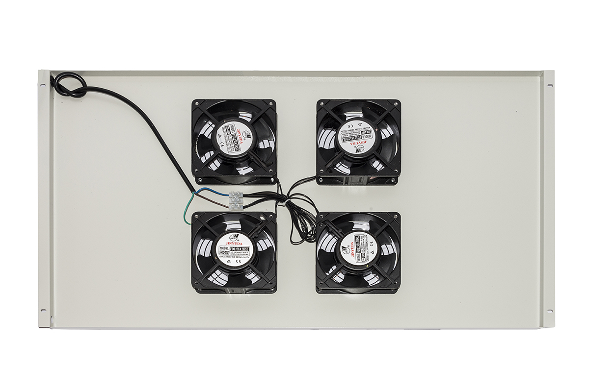 MODULO 4 VENTOLE A SOFFITTO COLORE GRIGIO CON TERMOSTATO PER ARMADI 22/42U PROFONDI 800-1000 LINK