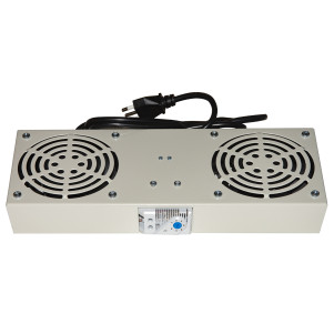 MODULO 2 VENTOLE CON TERMOSTATO PER ARMADI RACK A MURO LINK COLORE GRIGIO