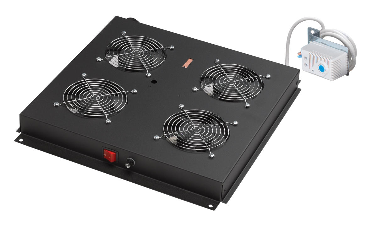 GRUPPO 2 VENTOLE CON TERMOSTATO PER ARMADI RACK LINK EAVI NERO
