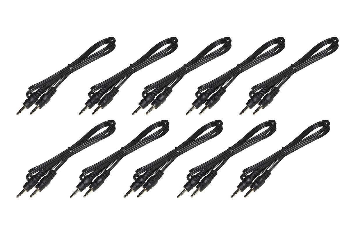 CONFEZIONE 10 CAVI AUDIO CONNETTORI JACK 3,5MM 3 POLI MT 1 COLORE NERO
