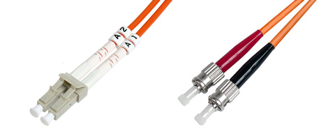 CAVO FIBRA OTTICA LC A ST MULTIMODE DUPLEX OM2 50/125 MT.5