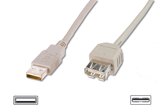 CAVO PROLUNGA USB MT. 1,80 - CONNETTORI A MASCHIO-FEMMINA USB 2.0