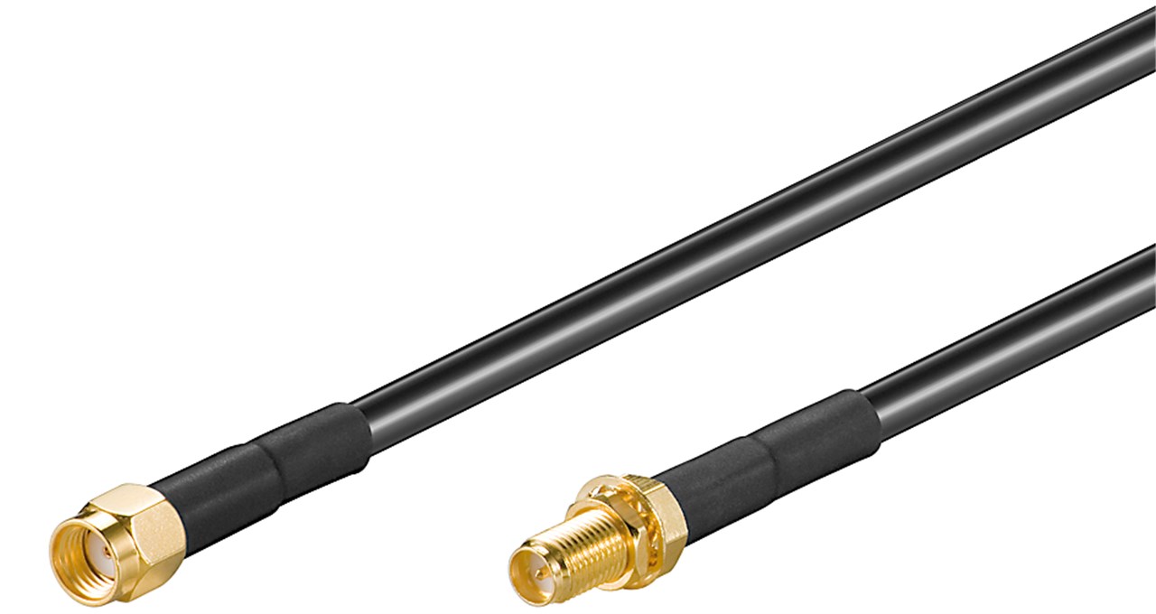 CAVO PROLUNGA PER ANTENNA WIRELESS MASCHIO/FEMMINA CONNETTORE RP-SMA MT. 3