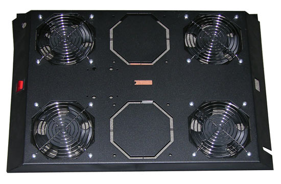 KIT 4 VENTOLE CON TERMOSTATO, 12.8 METRI  CUBI CIRCOLAZIONE D'ARIA COLORE NERO PER ARMADI LINEA SERVER