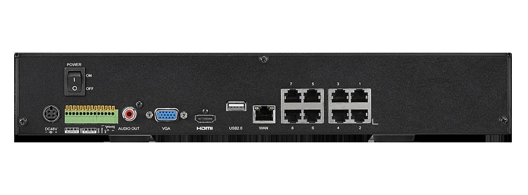 VIDEOREGISTRATORE DI RETE 8 CANALI POE 4K ONVIF